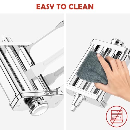 Silver 3-in-1 Pasta Maker Attachment for KitchenAid Stand Mixer