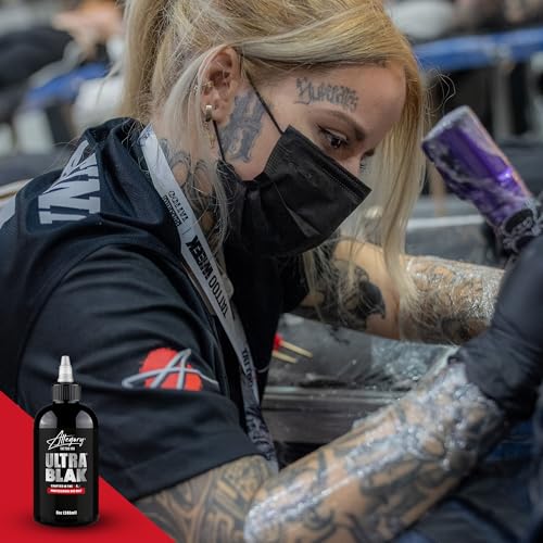 Premium Black Tattoo Ink - Allegory Ultra Blak 8 fl oz - Lining & Shading