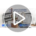 Silver 2-Tier Expandable Bathroom Towel Rack with Shelf and Hooks