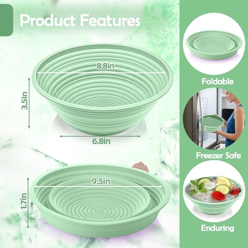 XANGNIER Face Bowl for Ice ? Collapsible Silicone Facial Ice Bath Bowl for Cold Plunge Therapy, Skin Tightening & Acne Relief ? Portable Spa Tool for Home & Travel, Green