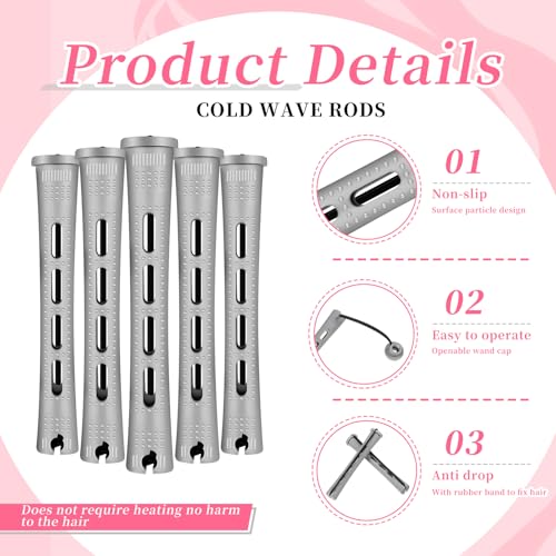 160 Pcs Perm Rods for Long & Short Hair - 0.59 Inch Grey Plastic Curlers