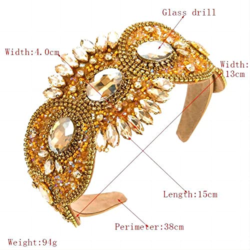 Women's Wide Rhinestone Headband - Green Hair Accessories for Women & Girls - Fashion & Elegant
