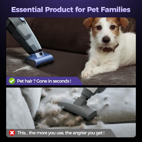 Cordless Pet Hair Handheld Vacuum Cleaner - 20000PA Strong Suction, Blue