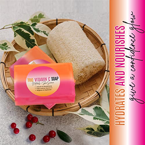 Organic Kojic acid & Vitamin C Soap Bar | Arbutin, Glutathione | Advanced Glowing formula, Replenish, & Radiant Skin | Pure Natural Pigmentation For Face & Body Cleanser - 5 OZ Each| (6)