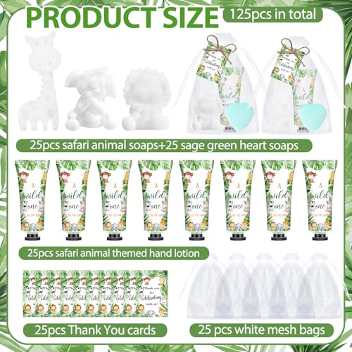 25 Pcs Safari Animal Baby Shower Favors Set - Honeycomb Soaps & Hand Cream - Variation: 25 / Safari Animal