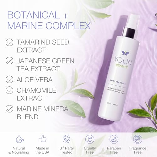 Green Tea Face Toner Alcohol-Free pH-Balancing Mist Spray for Skin Hydration