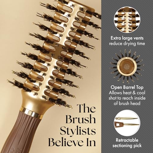 Olivia Garden Nanothermic Contour Vent Hair Brush - Medium 2 3/4"