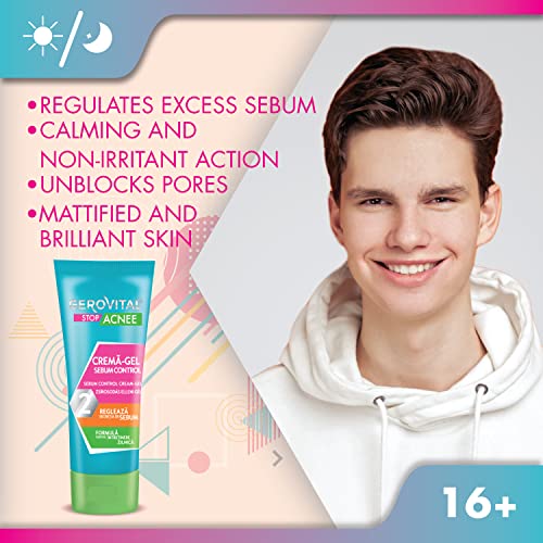 Sebum Control Face Cream-Gel for Oily Skin - Shine-Free, Matte Finish, 50ml