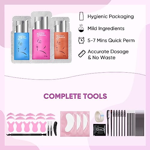 Lash Lift Kit 10 Pcs - Salon-Quality Eyelash Perm & Brow Lamination Set