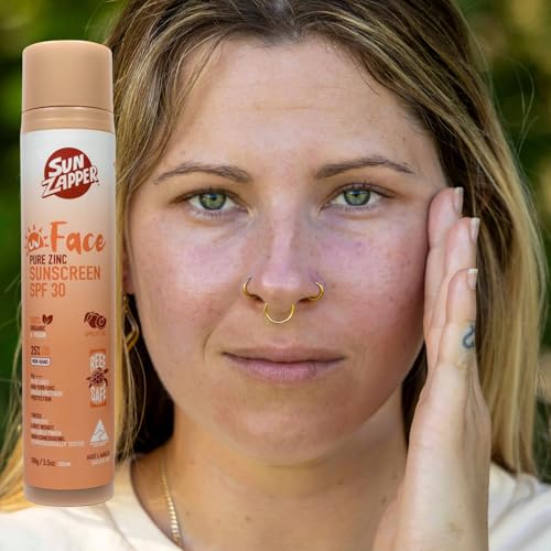 Sun Zapper SPF 30 Zinc Sunscreen Pump 100g - Organic, Reef Safe Face SPF