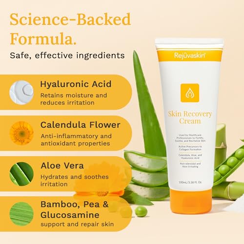 Rejuvaskin Skin Recovery Cream 3.38 Fl Oz Hydrates Dry & Sensitive Skin