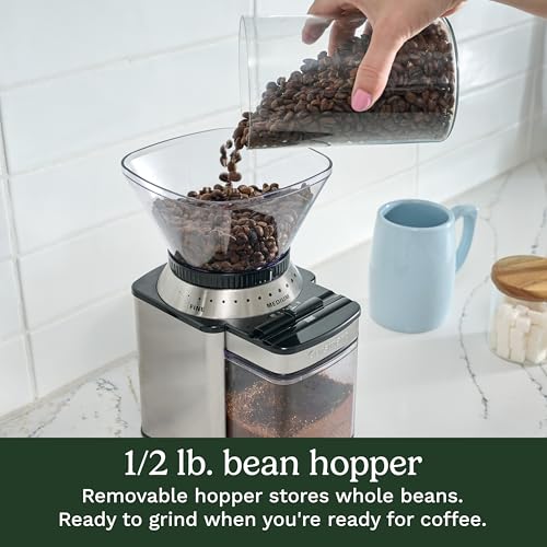 Cuisinart Burr Mill Stainless Steel Coffee Grinder, 18 Settings, 4-18 Cups