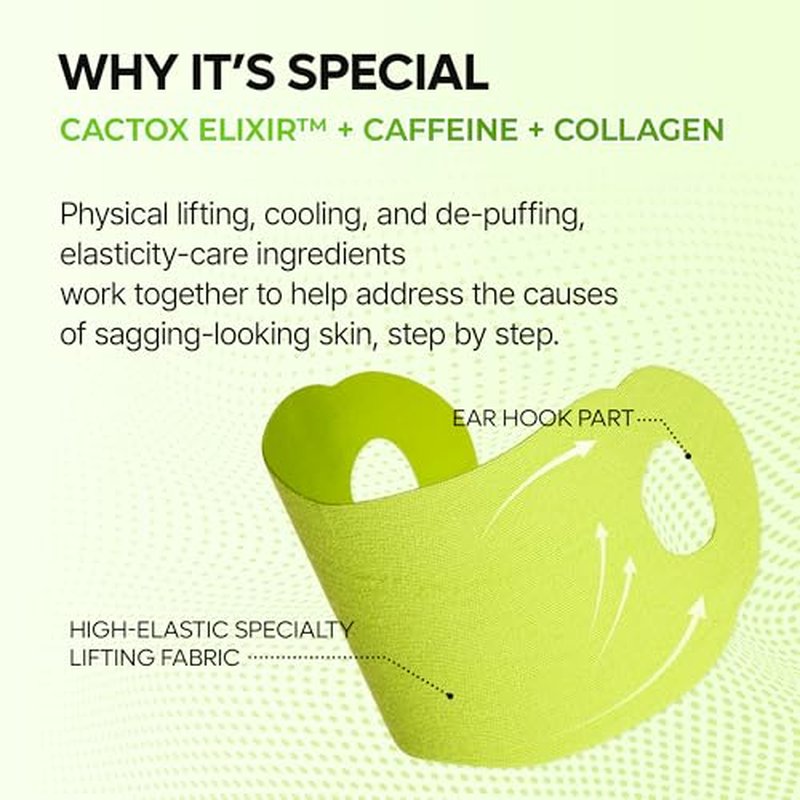 Dr.Melaxin CACTOX V-LIFTING MEWING BAND with Cactus Cooling Reduce Puffiness & Pore Tightening for Visible Pore Care Skin Repair