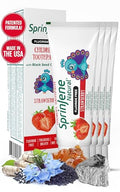 SprinJene Natural Kids Toothpaste Pack of 4 - Fluoride Free Strawberry Flavor, Gentle & Safe for Toddlers & Children