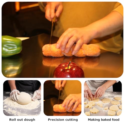 Extra Large Stainless Steel Cutting Board 31.5" x 19.7" with Counter Lip for Kitchen