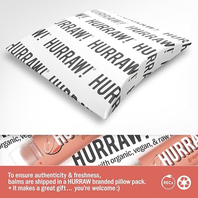 Hurraw! Grapefruit Lip Balm, 2 Pack: Organic, Certified Vegan, Cruelty and Gluten Free. Non-GMO, 100% Natural Ingredients. Bee, Shea, Soy and Palm Free. Made in USA