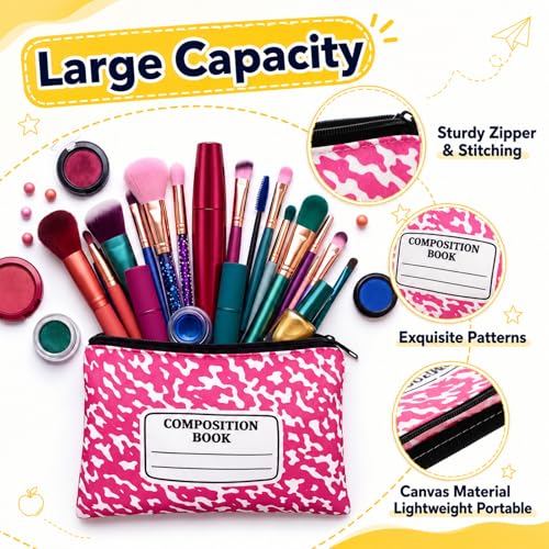 Teacher Appreciation Makeup Bags Set - 24 Stylish Cosmetic Pouches for Back to School