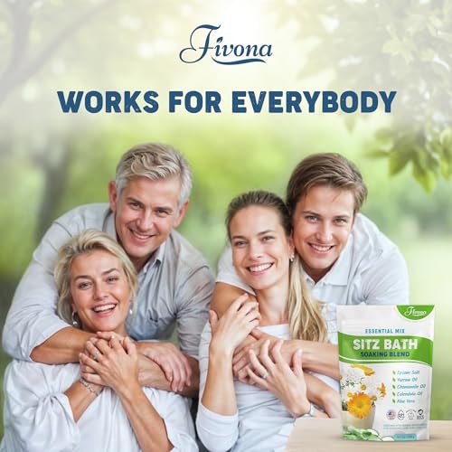 FIVONA Natural Sitz Bath Salt Pack of 3 - Postpartum & Hemorrhoid Relief, 14.1 oz each