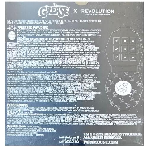 Revolution X Grease T Birds Rock'n Roll Shadow Palette 9 X 0.03 oz/1.0 g, smoky with matte
