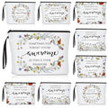 20 Inspirational Floral Canvas Makeup Bags for Women - Bulk Set