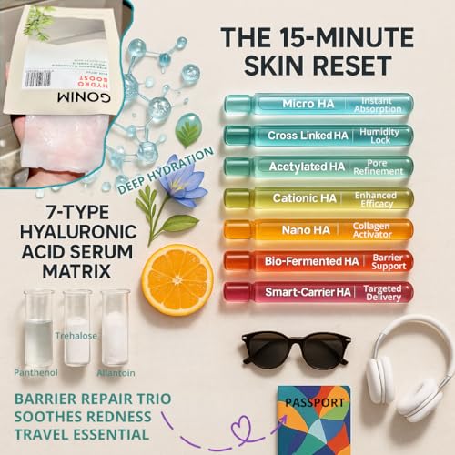 Hydrating Korean Face Mask Sheet with Hyaluronic Acid & Collagen - Pack of 15