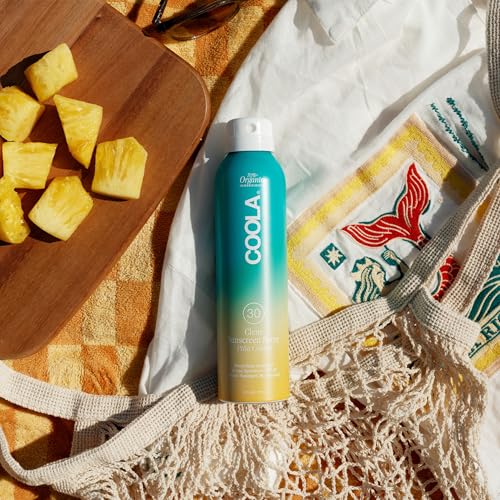 COOLA SPF 30 Clear Sunscreen Spray with Pina Colada Scent - Water Resistant 6 Oz