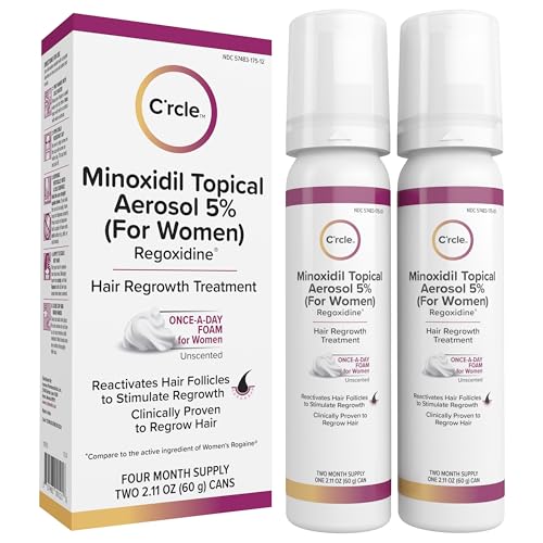 Minoxidil for Women 5% Foam - Unscented 2.11 Fl Oz Pack of 2, Supports Hair Growth