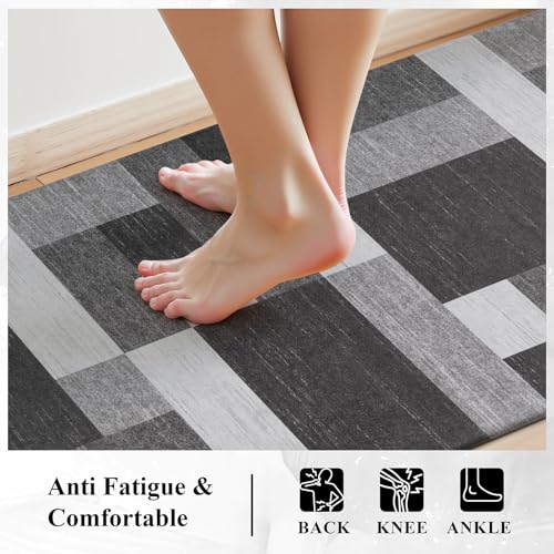 Anti Fatigue Kitchen Runner Mat 24x71 Inches Grey Non Slip Cushioned Floor Rug
