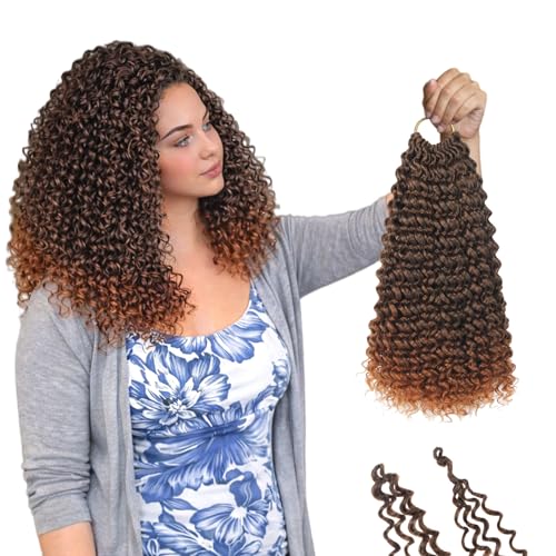 12 Inch Curly Crochet Hair for Black Women - Upgraded 4-in-1 Gogo Curl Pack of 7 T30