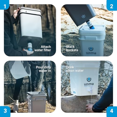 Gravity Water Filter System for Camping & Survival - Portable Purifier