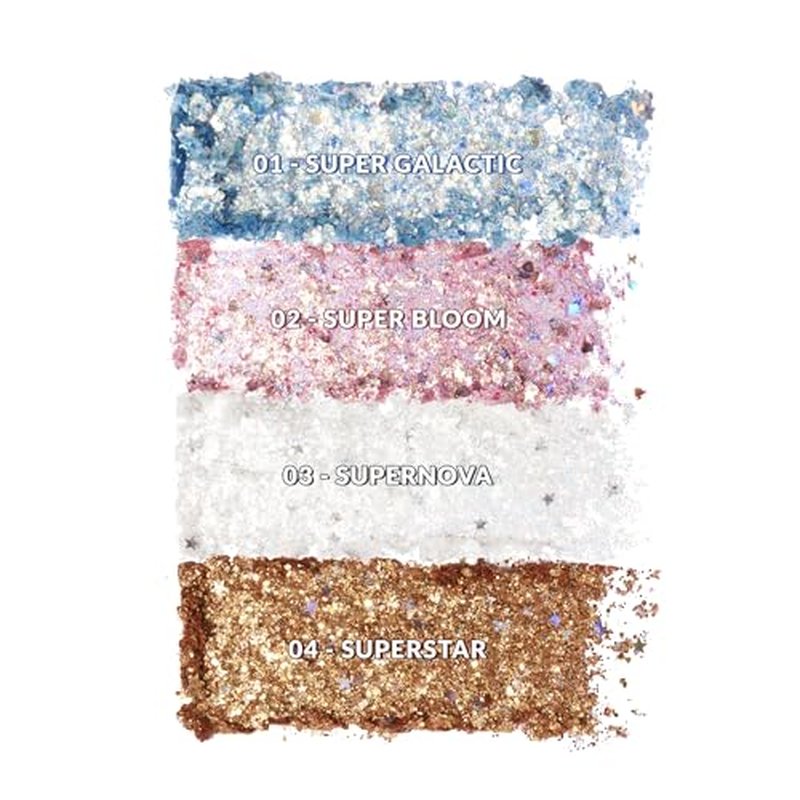 KimChiChic Beauty Glitter Sharts, Chunky Face & Body Glitter, Multi-Use for Hair, Cheeks & Collarbone, Adds Bold, Sparkling Shine, Super Bloom, 2.5g