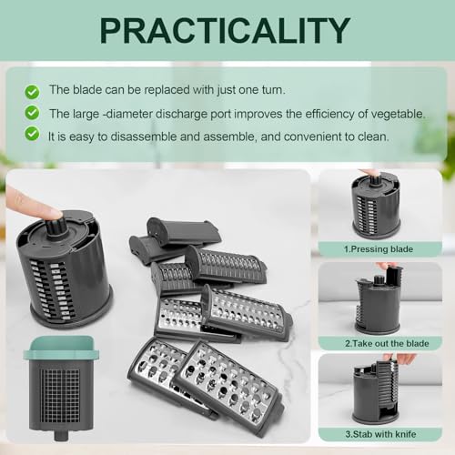 Upgraded 8-in-1 Electric Cheese Grater & Shredder - 8 Interchangeable Blades (2.2mm/4mm Cheese Blades) for Cheese, Vegetables, Fruits & Nuts