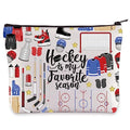 WZMPA Funny Hockey Cosmetic Bag Hockey Player Gift Hockey Is My Favorite Season Makeup Zipper Pouch Bag Hockey Sports Merchandise (Hockey Season)