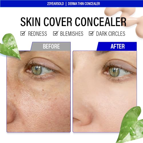 [23YEARSOLD Derma] Thin Concealer #1Y (Glow Beige) ? Sensitive-Skin Friendly, Lightweight & Long-Lasting with Redness-Soothing SWEETONE Formula for a Natural Finish, Easy-to-Carry 0.17 fl oz