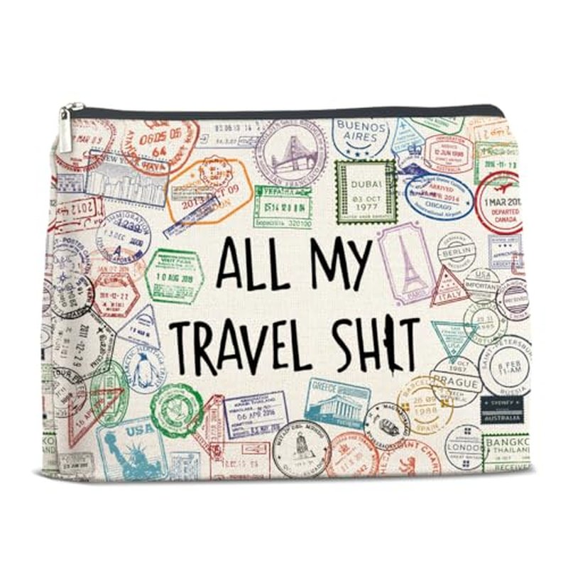 LyoGao Funny Travel Gifts for Women Makeup Bag, Travel Essentials Cosmetic Bag Toiletry Bags Gift for Travelers Girls Trip