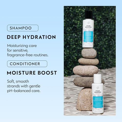 Travel Size Moisturizing Shampoo & Conditioner Set - Fragrance-Free, Hypoallergenic