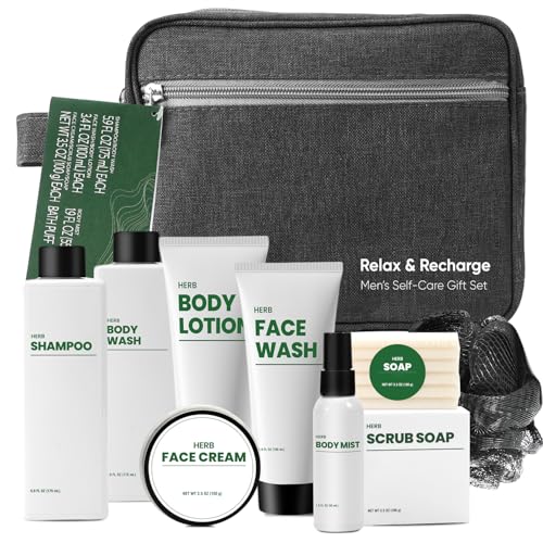 Herbal Men's Bath & Body Gift Set - 10 Pieces Spa Collection