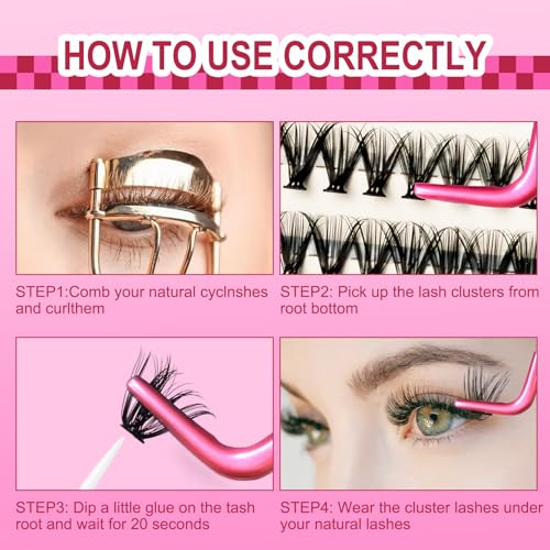 Lash Clusters DlY Eyelash Extensions 30/40D 0.07 C Curl 14-18mm Eyelash Clusters Mixed Tray Cluster Eyelash Extensions Natural individual Lashes (W-30/40-0.07C-14-18)