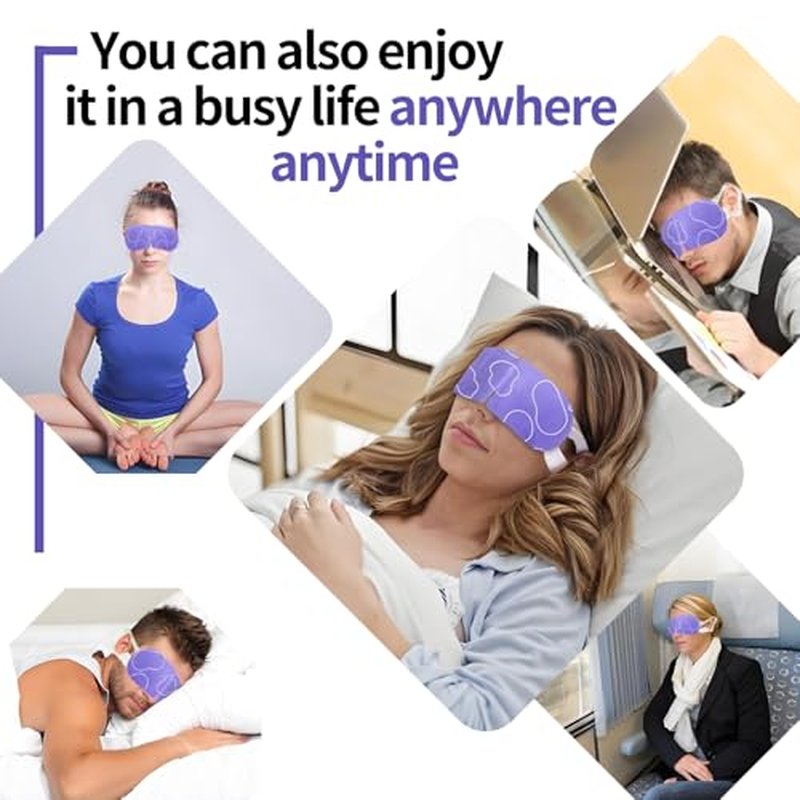 48 Packs Steam Eye Mask for Eyes, Warm Compress Eye Mask, Self Heating Eye Masks Help for Eye Spa, Disposable Heated Eyes Mask for Sleeping Relief Stress Eye Fatigue(Lavender)