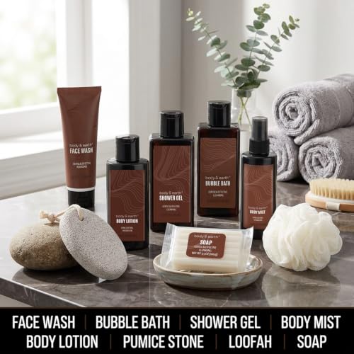 Sandalwood Men's Spa Gift Set - 8 Piece Skin Care & Body Care Collection