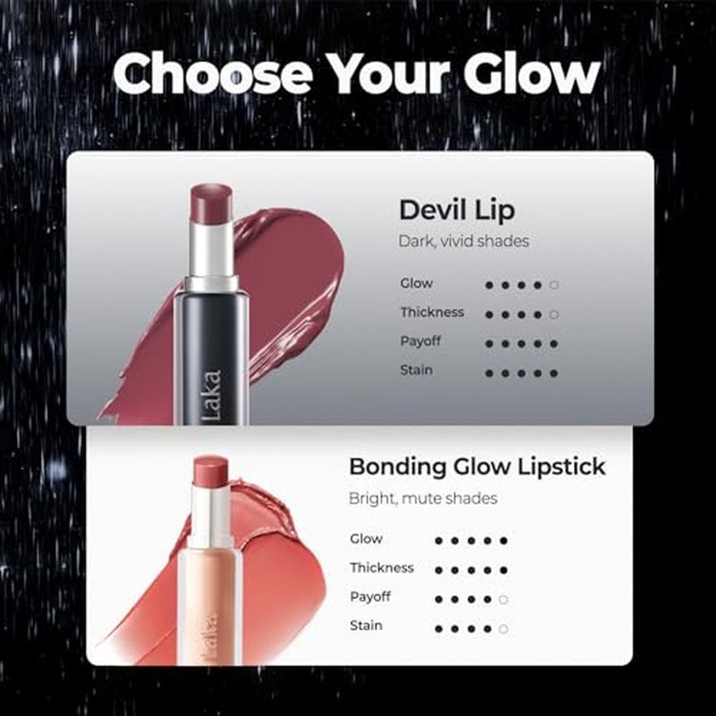 Laka Devil Lip, 3.7g/0.13oz, Vivid color Lipstick, Long-Lasting Bold Stian, Hydrating & Melting Glow with Non-Creasing, K-Beauty (#803 Season)
