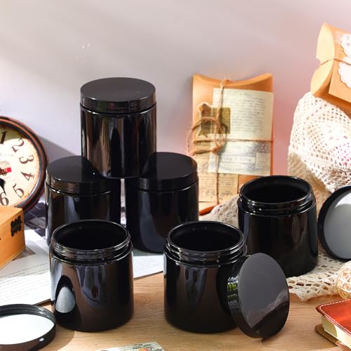 Norme 36pcs 4oz Glass Cosmetic Jars with Black Lids - Reusable & Leakproof
