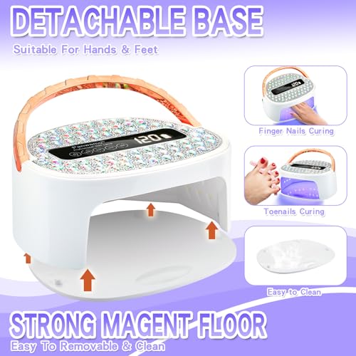 Rechargeable UV LED Nail Lamp with 45 Beads & Handle - Fast Curing for Gel Nails
