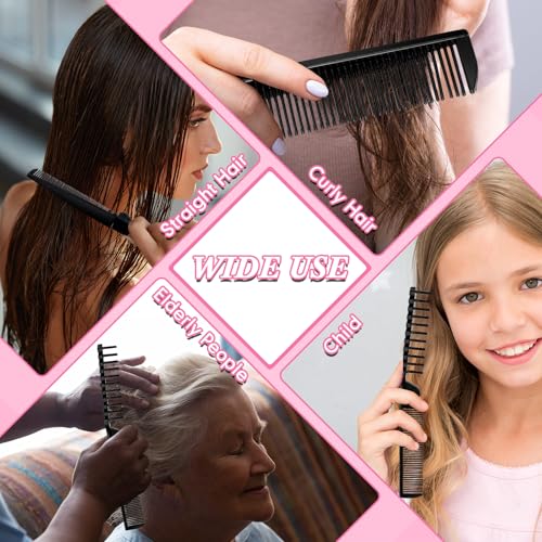 Foldable Travel Hair Brush Set - Double Headed Compact Wig Styling Comb - Black
