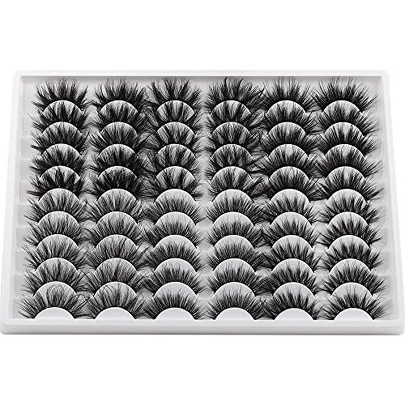 30 Pairs 20MM False Eyelashes ALICE Wholesale 6 Styles Lashes Bulk 6D Volume Dramatic Faux Mink Eyelashes Multipack