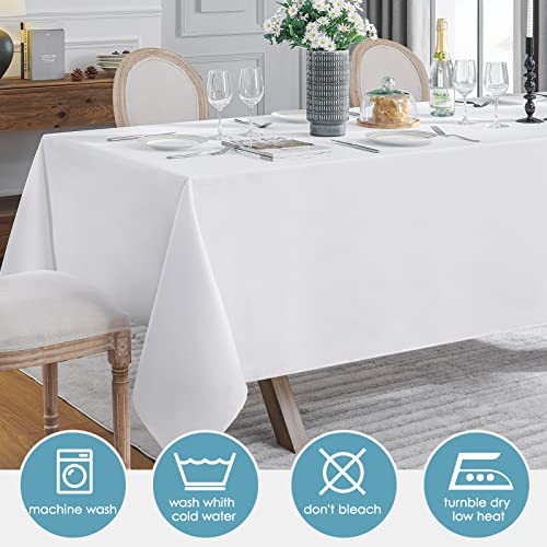 VidaFete 6 Pack White Rectangle Tablecloth 90x156 Inch for 6ft & 8ft Tables