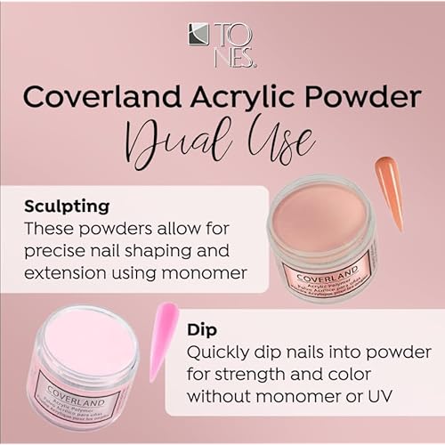 Tones Acrylic Powder 3.5oz "I'm the Boss" - Long Lasting Coverland Acrylic Nail Dip Powder Made in Usa - Limited Edition Non-Yellowing Acrylic Powder for Salon French Home & Manicure Use Bubble-Free