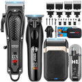 Cordless Hair Clipper Kit for Men - Black 4-in-1 Barber & Grooming Set