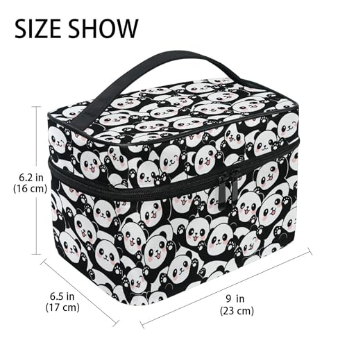Cute Animal Panda Makeup Bag - Large Capacity Travel Cosmetic Organizer for Girl Women Ladies - Variation Panda 025