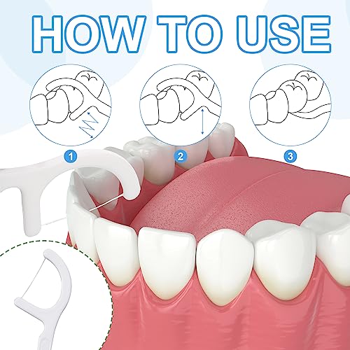 Dental Floss Picks Bulk 2000 White Unflavored Tooth Cleaners for Adults & Kids